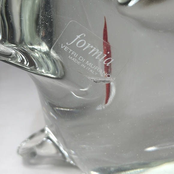 RARE Vintage Vinci Murano Clear Glass CAT Figurine Paperweight Goldfish Stomach - Picture 3 of 5